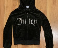 Juicy Couture Velour Outline Diamante Tracksuit Size XXS