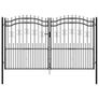 Fence Gate with Spear Top Black 305x175 cm Image 3