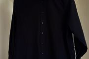 Classic Black Long Sleeve Button-Down Shirt - Size S/M
