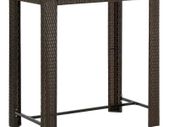 Garden Bar Table Brown 100x60.5x110.5 cm Poly Rattan