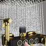Luxury Black & Golden Square Shower Head Set - Wall-Mounted, Full Copper with Extended Pole, 4 Adjustable Settings for Ultimate Bathing Experience , brand new Image 7
