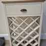 Cream and pine wine rack with drawer Image 2