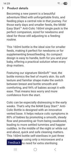MAM baby bottles