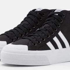 Brand new Adidas Originals Nizza Platform Mid Size 6 UK trainers shoes black and white RRP 75 Eur