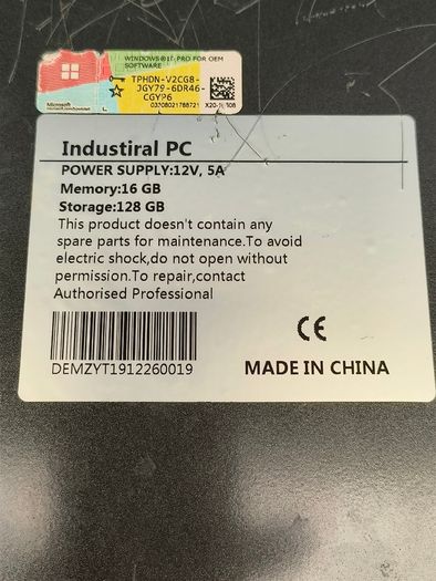 Fanless Industrial Mini PC Intel Core i7-6500U, 8GB, 256GB SSD, Windows 10 Pro RS232 HDMI VGA