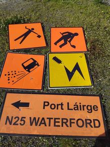 plastic road sign