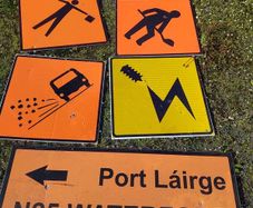 plastic road sign