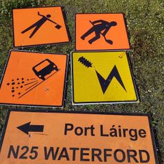 plastic road sign