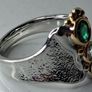 Two Tone Centre Gem & Crystal Vintage Ring Image 2