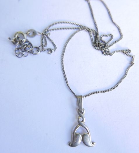 Vintage Sterling Silver 925 Pendant Necklace length 18" - 2,7g