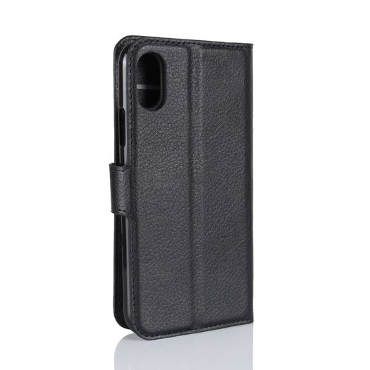 New PU Leather Holder Card Slots Wallet Case Cover For iPhone XR Black - FHT02IPK1