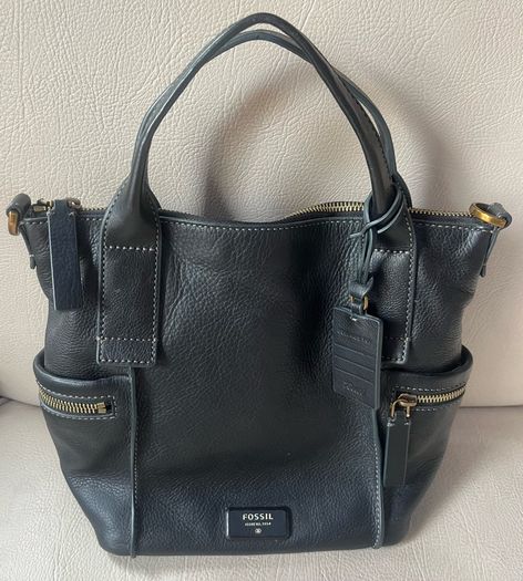 Fossil black leather handbag