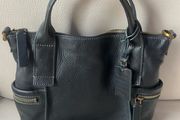 Fossil black leather handbag
