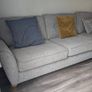 Gray fabric corner chase sofa with footstool Image 4