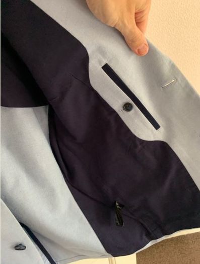 Mens H&M Baby Blue Summer Wedding Blazer Jacket