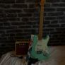 Harley Benton Vintage VT series seafoam colour bass and amp Image 3