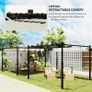 3 x 3(m) Garden Pergola with Retractable Roof and Magnetic Fixture, Outdoor Gazebo Pergola Kit Sun Shade Canopy, UPF30+, 80mm Metal Column, Cream White Image 3