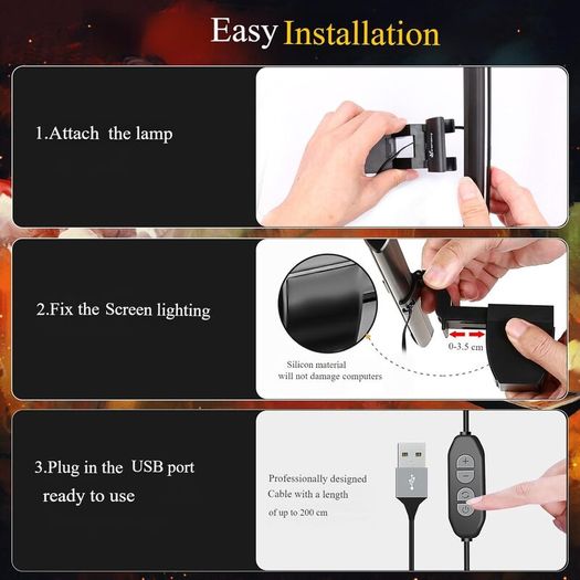 Computer Monitor Light Bar, LED Screen Light Bar for Workspace, Dimmable Monitor Lamp, Touch Control Monitor Lamp for Desk/Office/Home/Game, for Eye Caring [Energy Class A]
