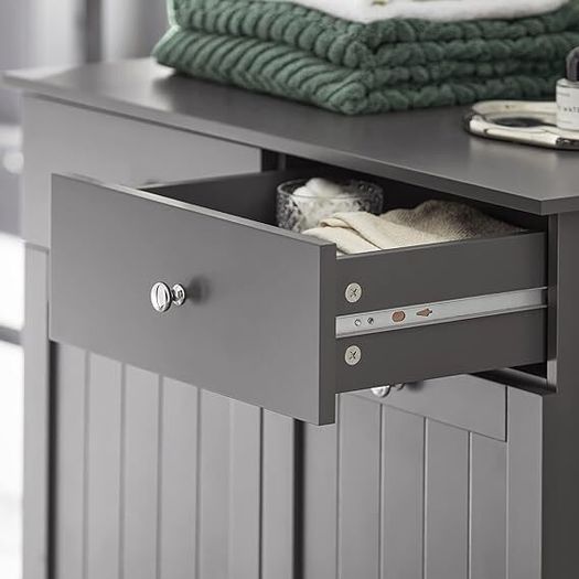 Bathroom Cabinet with 2 Drawers and 2 Laundry Baskets