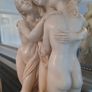Three Graces Mantelpiece Antique Display On Black Marble Stand. Image 5