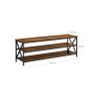 TV cabinet, lowboard for TVs up to 65 inches, 147 x 40 x 50 cm, TV table with open compartments, X-shaped struts, industrial design, vintage brown-black Image 4