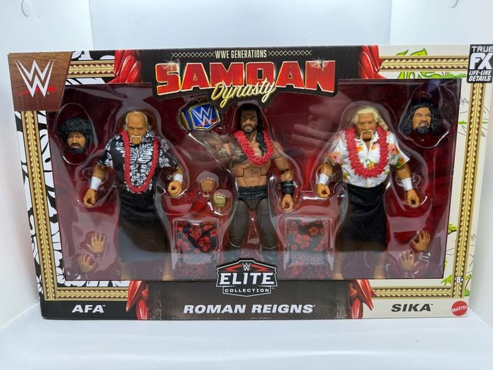 Wwe 3-pack Samoan Dynasty Roman Reigns ,afa &sika Action Figures