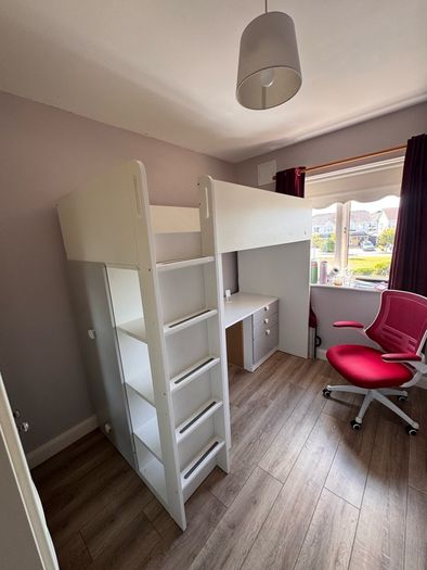 Loft bed with desk and wardrobe