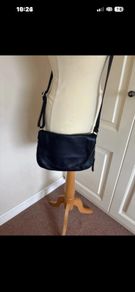 Caroll navy leather crossbody bag