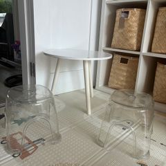 Kids' Mini Table and Two Stools Set
