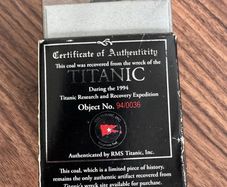 Authentic Recovered Titanic Artifact. Coal From RMS Titanic