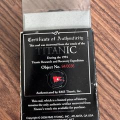 Authentic Recovered Titanic Artifact. Coal From RMS Titanic