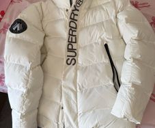 Superdry White Hooded Puffer Jacket