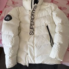 Superdry White Hooded Puffer Jacket