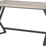 Grey Desk Industrial Wood Home Office Computer for Bedroom Farmhouse Metal Wooden Study Work PC Gaming Writing Table Modern Simple Executive with Storage 47 Inch Light Gray Image 9