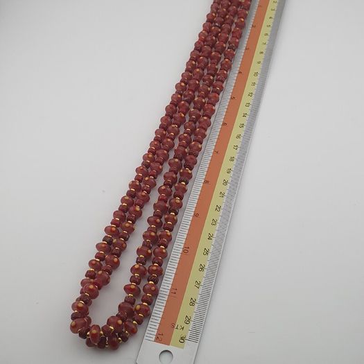 Vintage Venetian Style Tire Shape Eyes Glass Beads Necklace