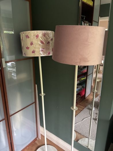 Take your pick - other photos added - 2 Matching ( exactly the same ) Tall Cream / Off White Tall Floor Standing Lamps - will sell individually