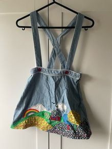 Little bird denim pinafore age 5-6