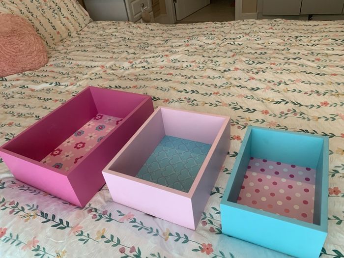 Wooden box shelves