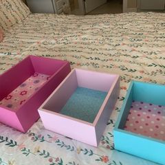 Wooden box shelves