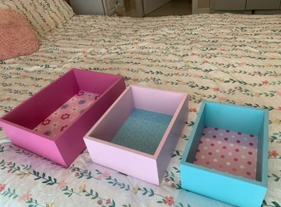 Wooden box shelves