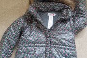 Girls Spotty Fur lined Coat - as New