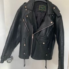Ladies leather biker jacket