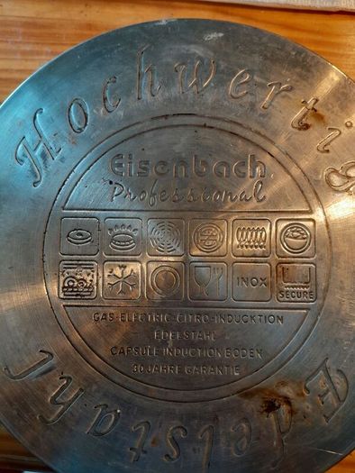 Heavy large stainless steel pan