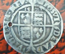 1570 Elizabeth 1st 6 pence Hammered coin