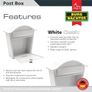 White Classic Wall Mounted Galvanised Steel Lockable Weatherproof Post Box Image 3