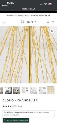 Ceiling Light - Gold