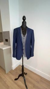 Benetti Three Piece Tailored Fit Suit Petrol Blue