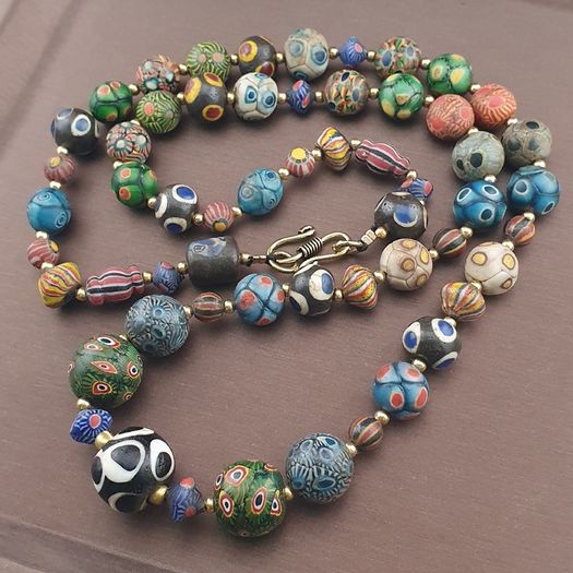 Ancient Style Gabri Thousand Eyes Glass Beads Necklace