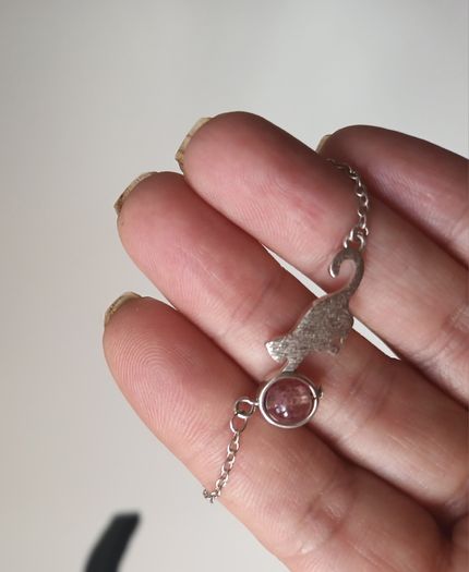 925 silver cat bracelet