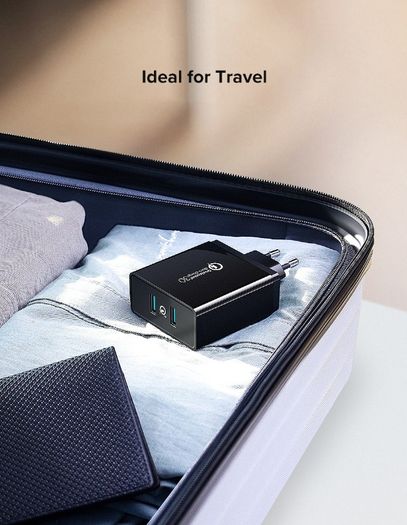 Ugreen QC 3.0 Dual USB Fast Charger 36W Wall Charger EU/UK Plug  (Brand New/Warranty)